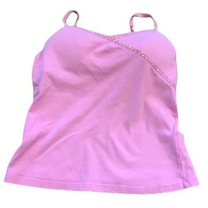 Pink Camisole with Built-in Bra